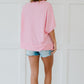 Sew In Love Sippin' Lemonade French Terry Top in Pink -