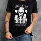 Halloween Skeleton Graphic Round Neck Tee -