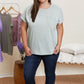 Sew In Love Stay and Chat Love Pocket Tee in Sage -