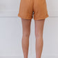 Zenana Linen Love Cuffed Shorts in Butter -
