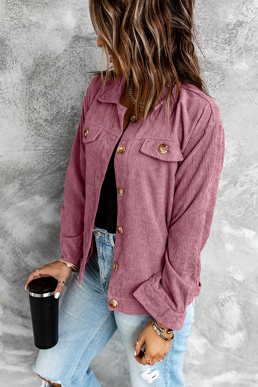 Corduroy Long Sleeve Jacket -