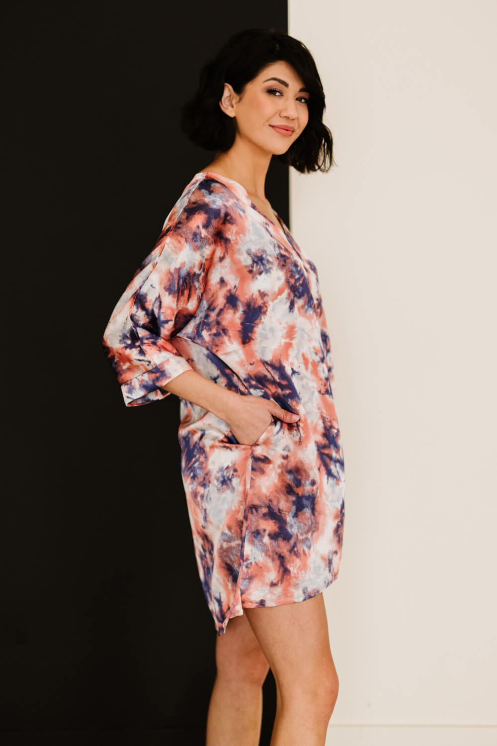 Dress Day Tie-Dye Angel Satin Dress -