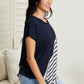 Sew In Love Spoonful of Sugar Striped Color Block Tee in Navy -