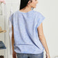Sew In Love See You Around Acid Wash Pocket Tee in Denim -