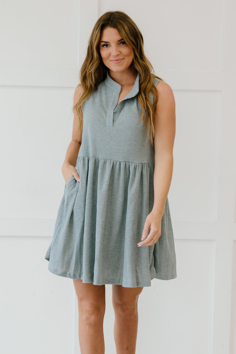 Sew In Love Weekday Wonder Babydoll Dress in Silver -