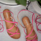 SODA Dance All Night Lace-Up Strappy Sandals -