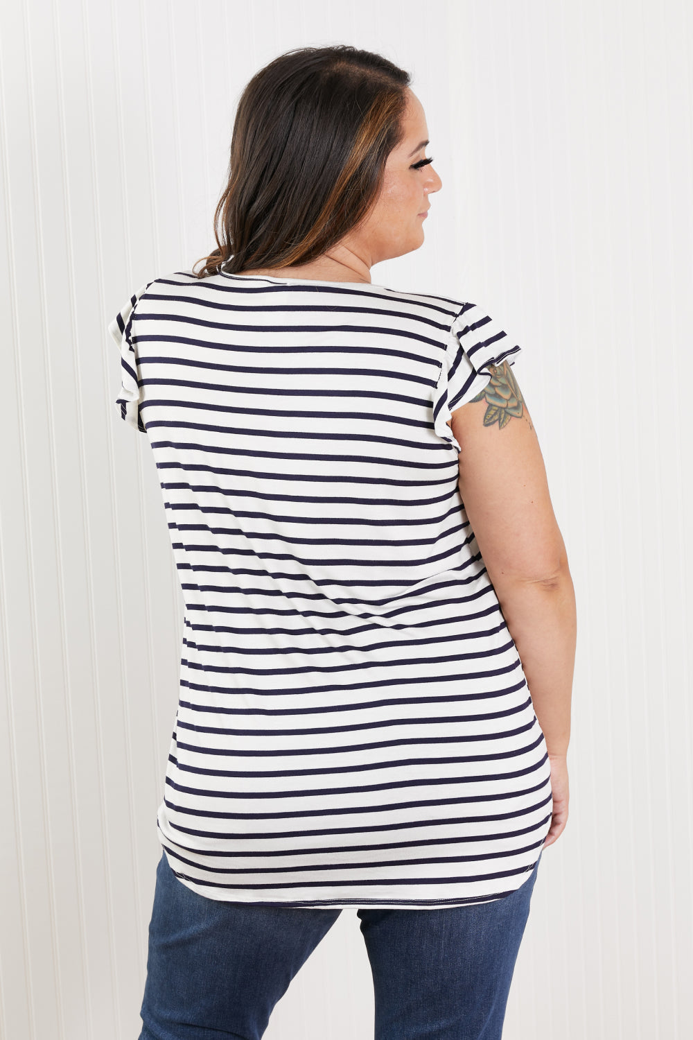 Sew In Love Illuminate the Way Striped Tee in Navy -