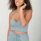 SHOPIRISBASIC Let's Do This Bustier and Joggers Lounge Set in Sage Green -
