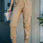 Elastic Waist Ankle-Length Cargo Joggers -