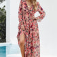 Floral Frill Trim Tiered Maxi Dress -