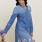 SneakPeek Retro Vibes Distressed Denim Shirt Dress -