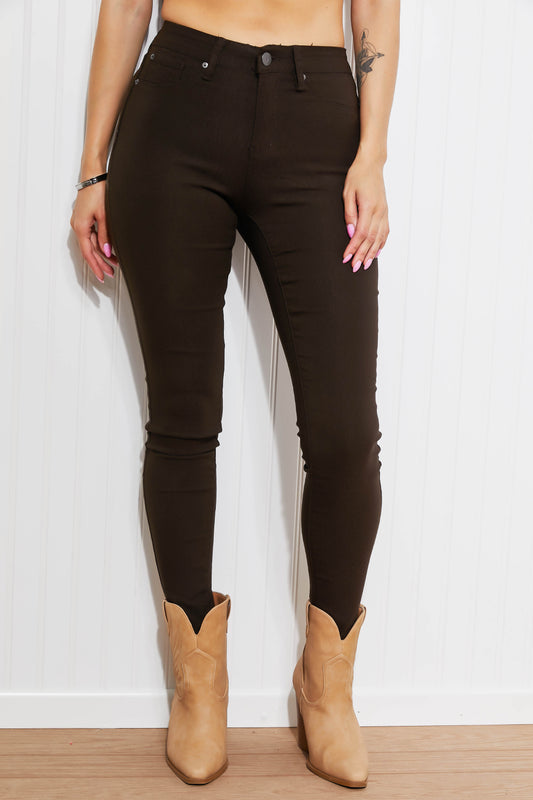 YMI Jeanswear Kate Hyper-Stretch Mid-Rise Skinny Jeans in Clove - Clove / S