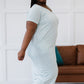 P & Rose Plot Twist T-Shirt Dress with Pockets in Mint -