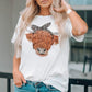 Animal Graphic Round Neck T-Shirt -