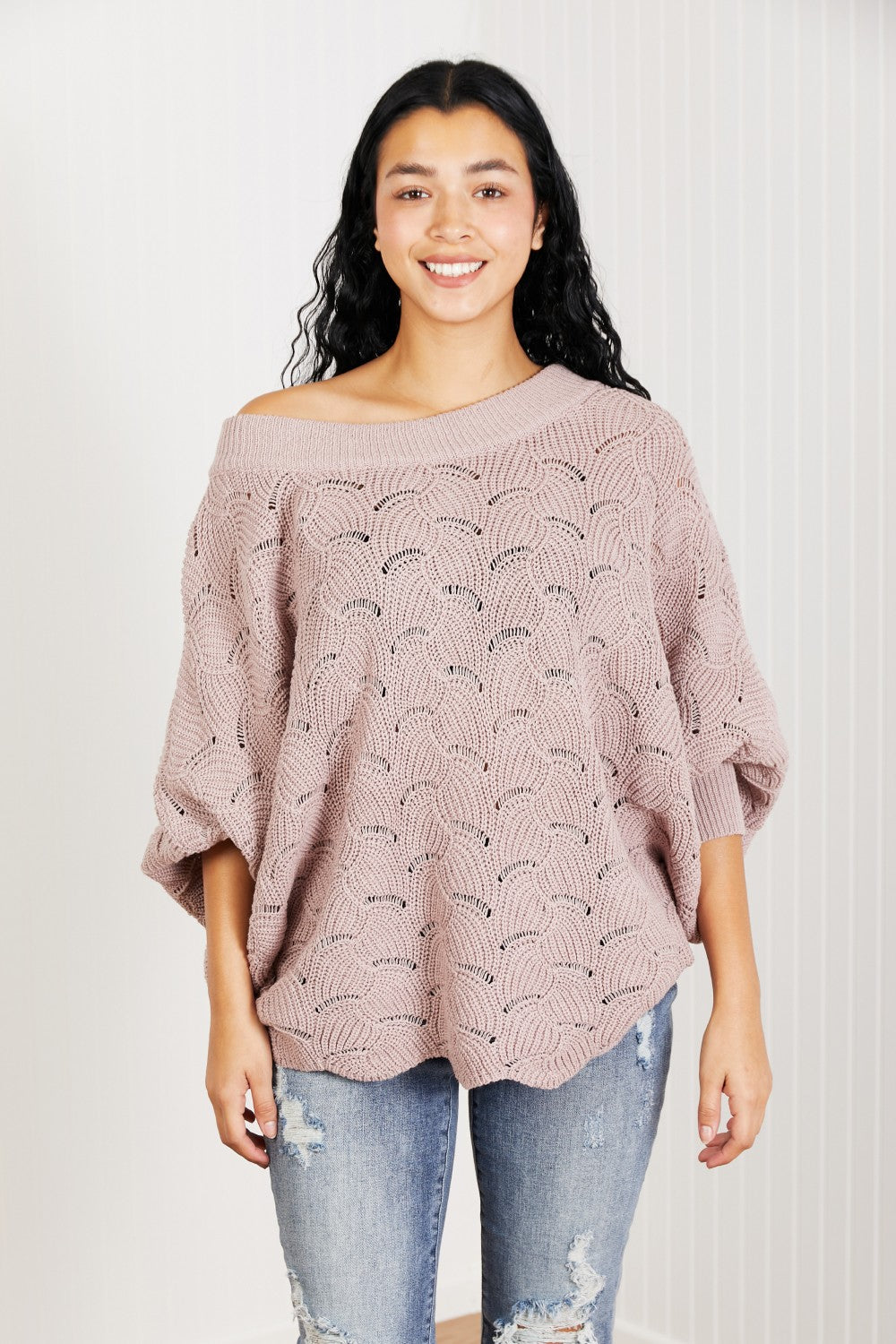 Sweet Lovely by Jen Drift Away Scallop Sweater -