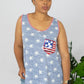 e. Luna Star Spangled Printed Sequin Pocket Tank -
