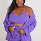 GeeGee Wall Street Bra, Blazer, and Pants Set in Purple -