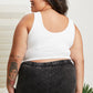 White Birch Take Me With Longline Bralette with Removable Pads in White -