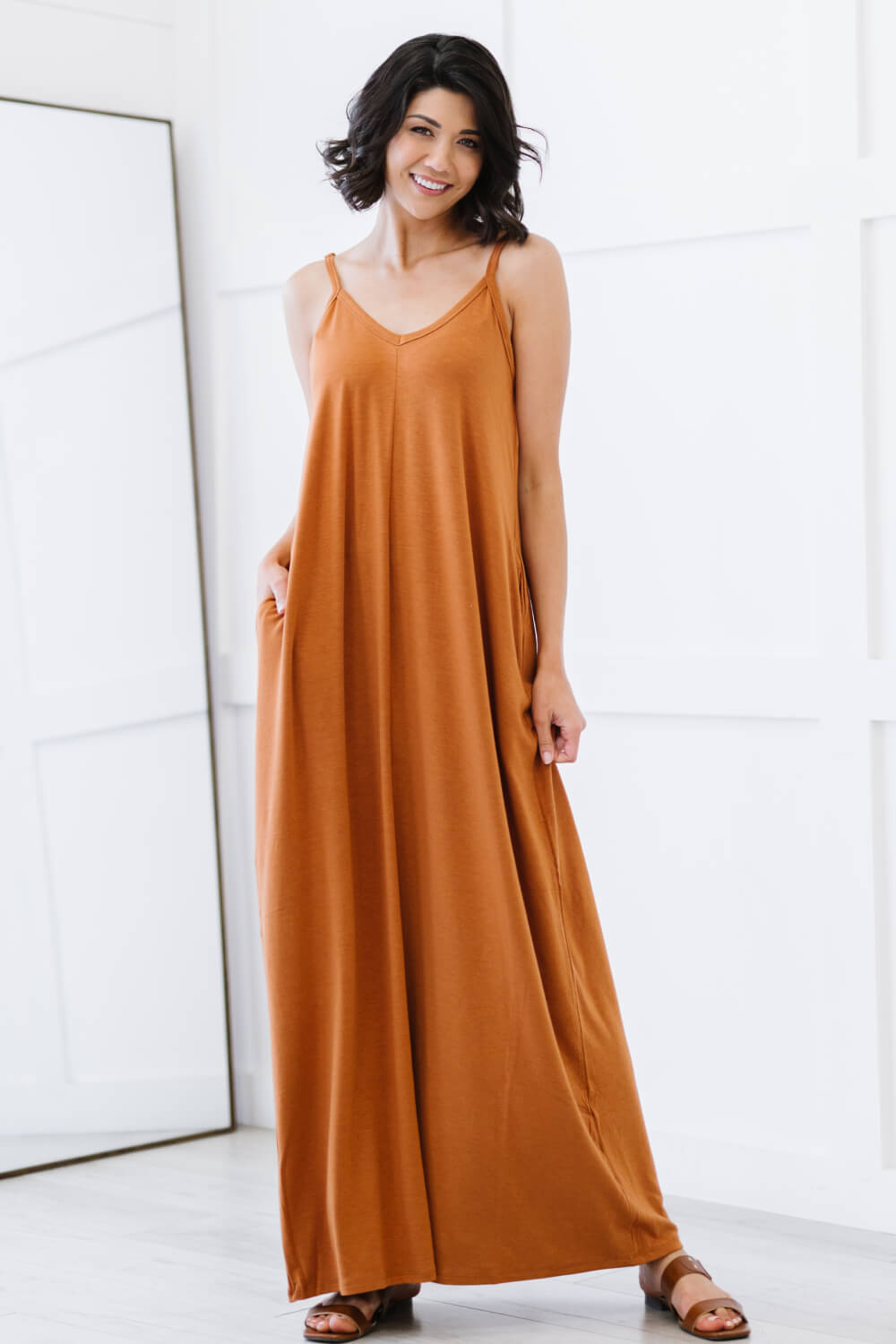 Zenana Beach Vibes Cami Maxi Dress - Almond / S