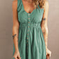 Sleeveless Button Down Mini Dress - Green / S