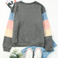 Color Block Ribbed Trim Sweatshirt -