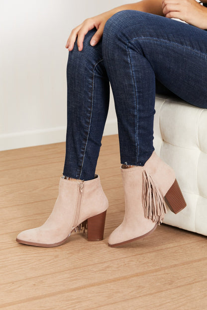 Qupid It's Always Been You Tassel Detail Booties - Birch / 6