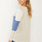 HOPELY Blue Skies Color Block Waffle Knit Top -