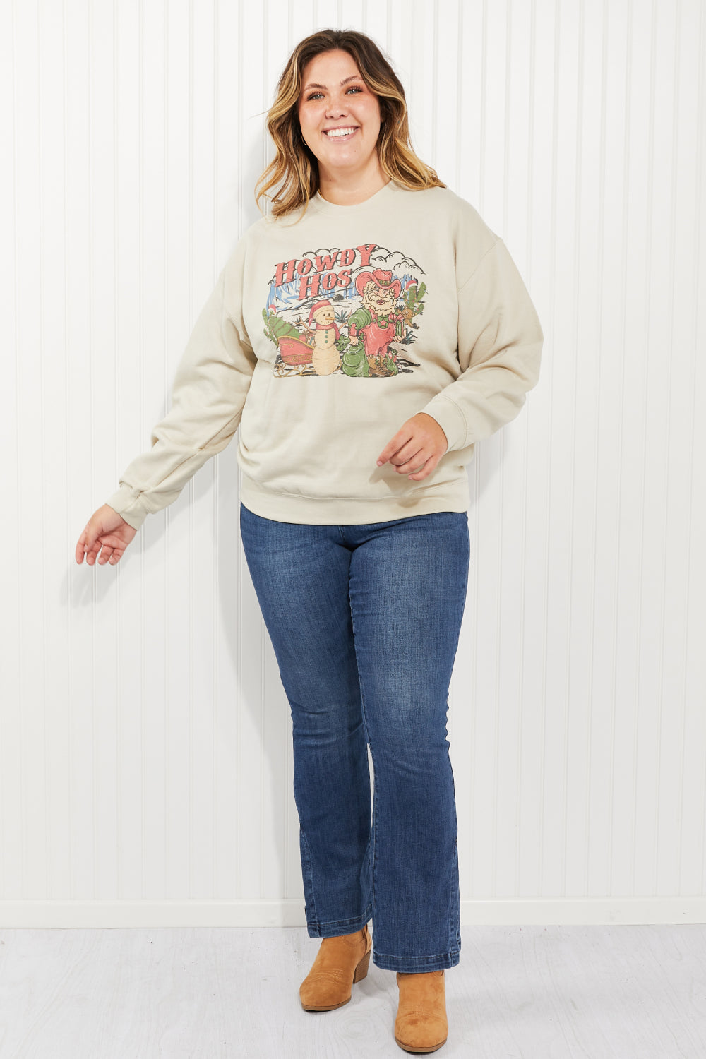 WKNDER Howdy Hos Full Size Graphic Sweatshirt -