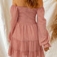 Printed Off-Shoulder Smocked Tiered Dress -