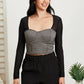 SHOPIRISBASIC Spoken For Houndstooth Crop Top -