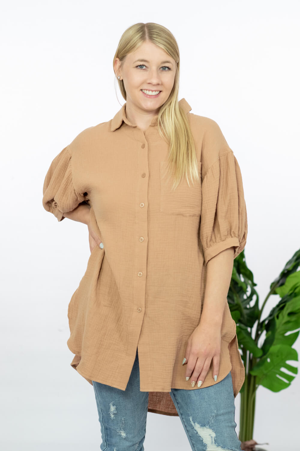 GeeGee La La Land Gauze Button-Up Tunic -