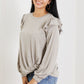 CY Fashion Addicted to You Ruffle Shoulder Top -