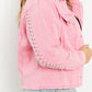 Andree by Unit Dripping in Pearls Full Size Embellished Denim Jacket -