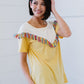 BiBi Saddle Up Fringe Detail Tee in Yellow -