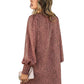 Printed Lantern Sleeve Open Front Top -