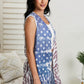 Vocal Mesa Point Printed Sleeveless Cardigan -