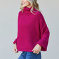 Zenana First Snow Ribbed Turtleneck Sweater -