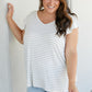 Sew In Love Illuminate the Way Striped Tee in Heather Grey -