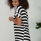 Sew In Love Out and About Striped Pocket Tee in Black and Ivory -