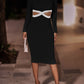 Contrast Cutout Ribbed Bodycon Dress - Black / S