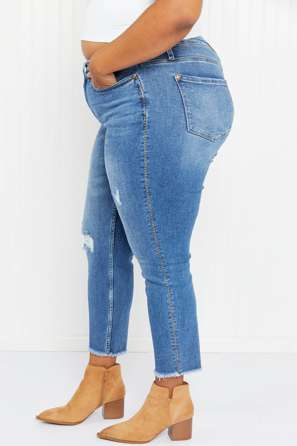 Judy Blue Cora Howdy Embroidery Boyfriend Jeans -