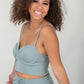 SHOPIRISBASIC Let's Do This Bustier and Joggers Lounge Set in Sage Green -