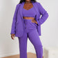 GeeGee Wall Street Bra, Blazer, and Pants Set in Purple -