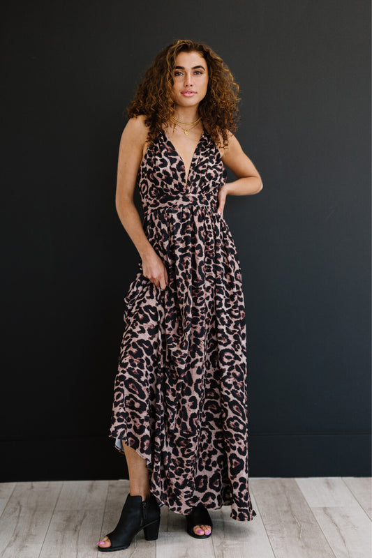 Sweet Generis Never Stop Leopard Maxi Dress - Taupe / S