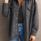 Snap Down Suede Jacket with Breast Pockets -