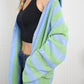 Petal Dew Striped Button-Up Pocket Cardigan -