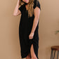 P & Rose Plot Twist T-Shirt Dress with Pockets in Black -
