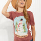 Lotus Fashion Be Merry Acid Wash Graphic Tee -