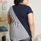 Sew In Love Spoonful of Sugar Striped Color Block Tee in Navy -