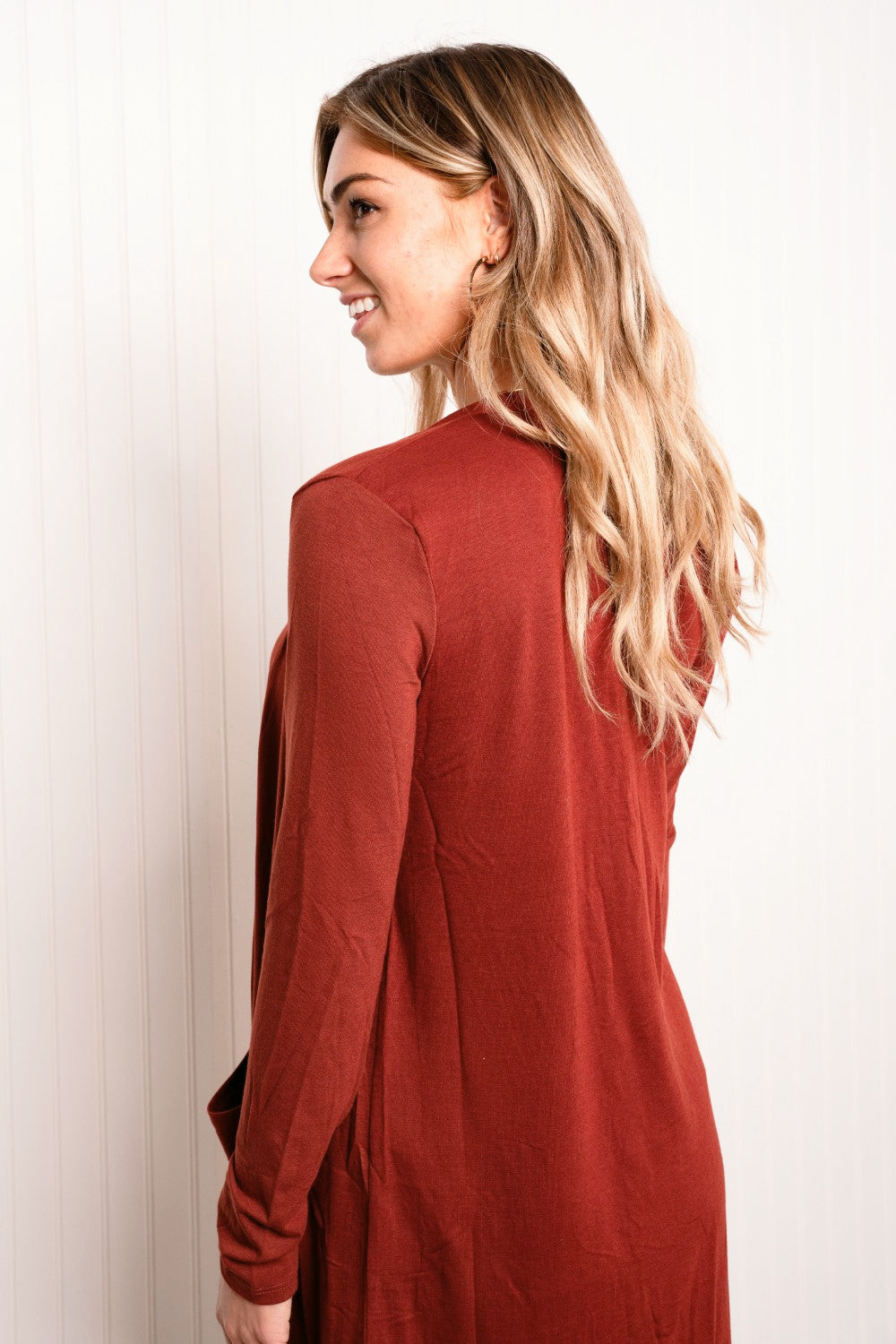 Zenana Full Size Open Front Top with Pockets -